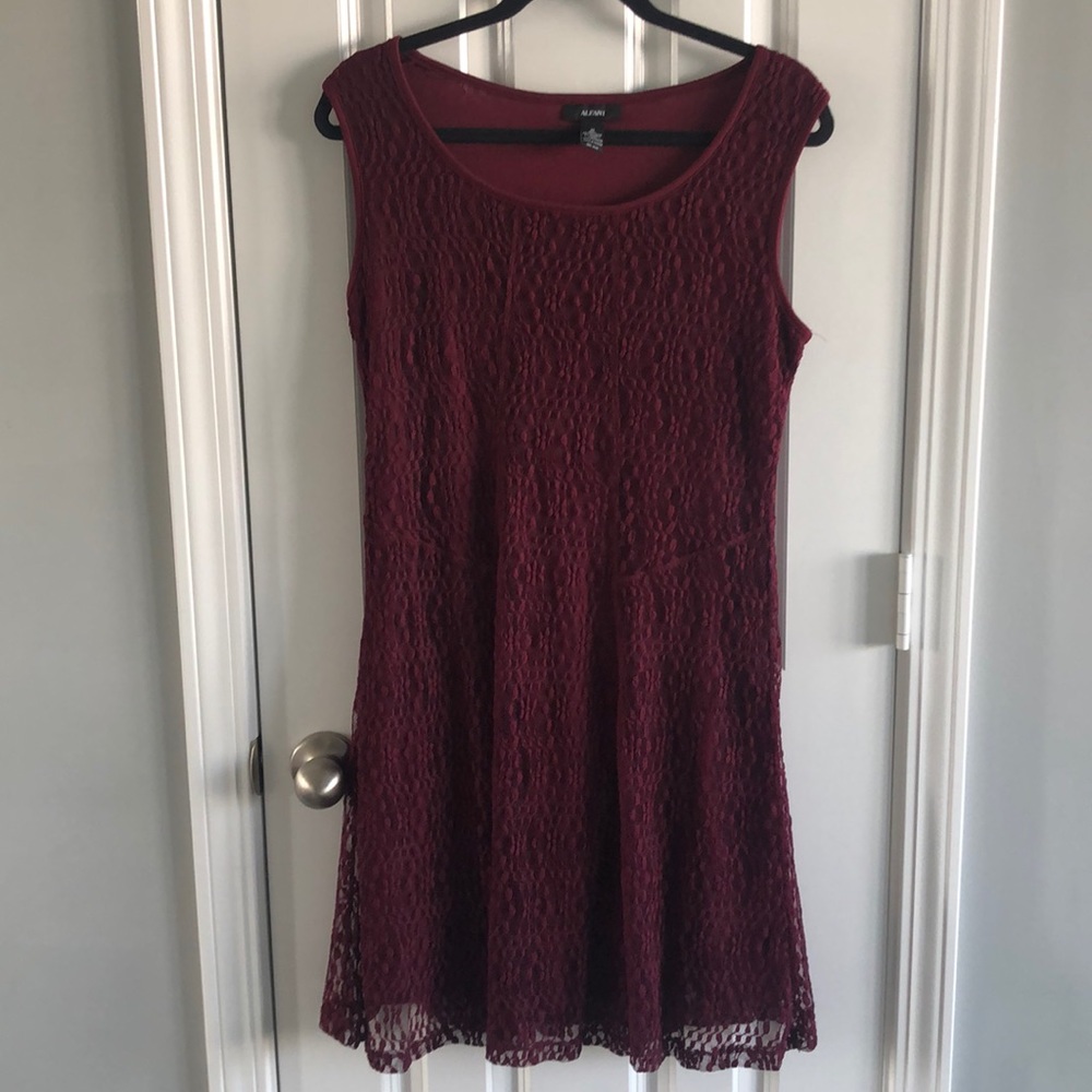 Alfani burgundy lace dress